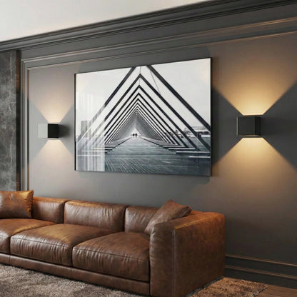 NOCTEA™ – Applique murale LED carrée sans fil avec détecteur de mouvement | Fixation sans trou