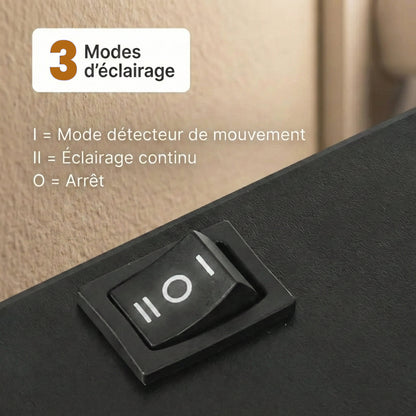 NOCTEA™ – Applique murale LED carrée sans fil avec détecteur de mouvement | Fixation sans trou