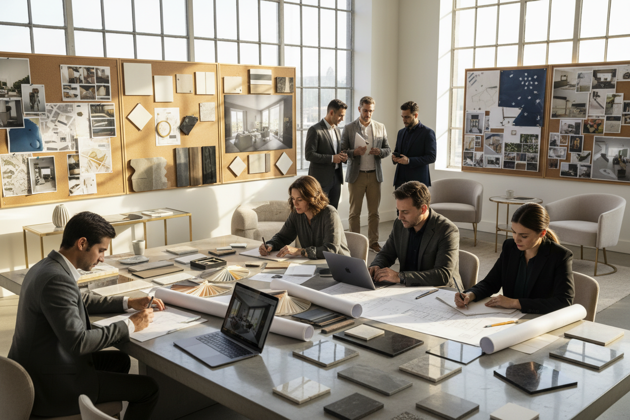 equipe de travail design d'intérieur