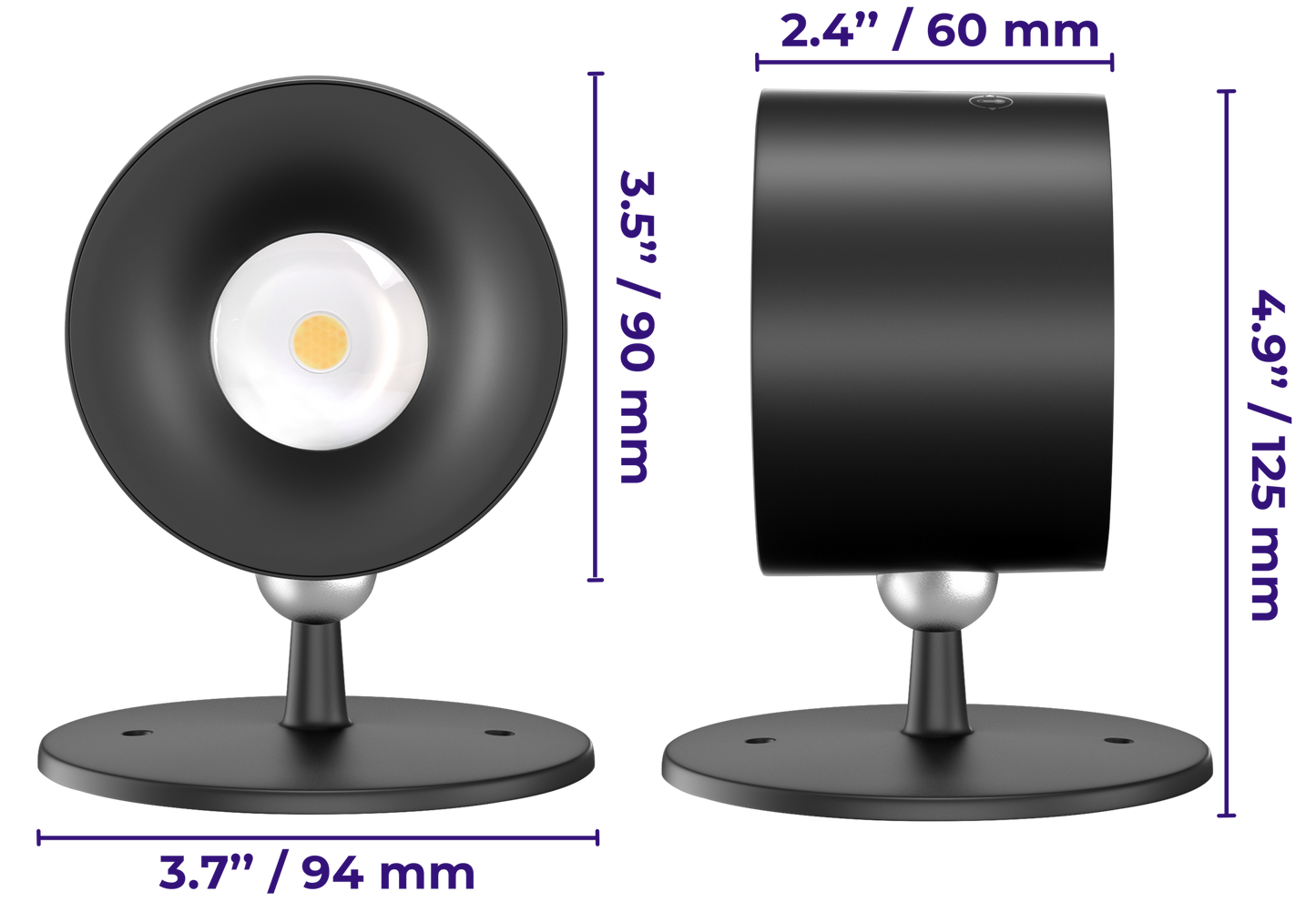 AURA+™ — Applique murale DEL sans fil, sans trou, orientable 360°